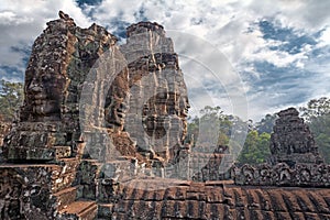 Carved stone towers in khmer style