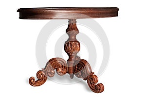 Carved table of handwork photo