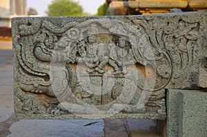 Carved water outlet at the Mahadeva Temple, was built circa 1112 CE by Mahadeva, Itagi, Karnataka