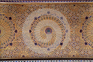 Carved wood bas relief, Islamic art