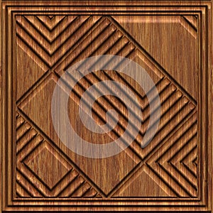 Carved wood panel seamless texture