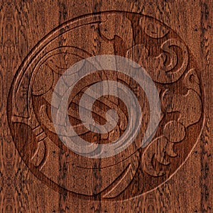 Carved wooden celtic symbol