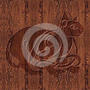 Carved wooden celtic symbol