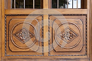 Carved wooden door in the Al-Balad historical district