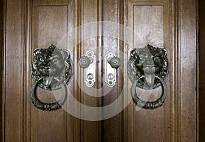 Carved wooden doors