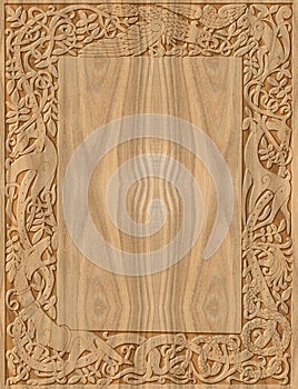 Carved wooden frame celtic style