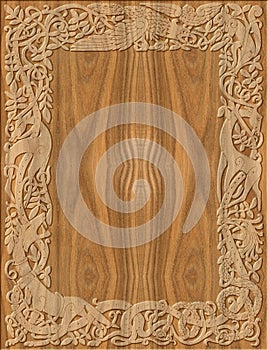 Carved wooden frame celtic style