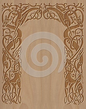 Carved wooden frame celtic style