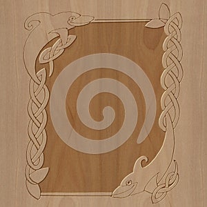 Carved wooden frame celtic style