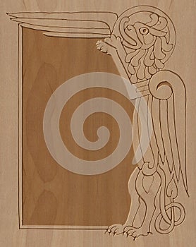 Carved wooden frame celtic style