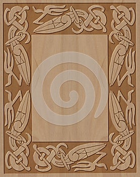 Carved wooden frame celtic style