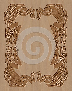 Carved wooden frame celtic style