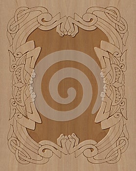 Carved wooden frame celtic style