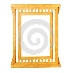 Carved wooden frame isolated on white background