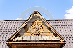 Carved wooden gable