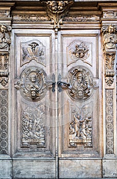 Carved wooden portal