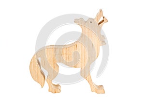 Carved Wooden Wolf Figure