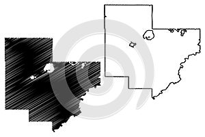 Carver County,  Minnesota U.S. county, United States of America, USA, U.S., US map vector illustration, scribble sketch Carver