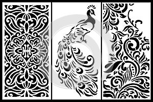 Carving and bird vector design modern vector part 20