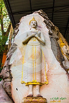 Carving Buddha art on rock in Huai Pha Kiang temple