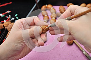 Carving craftsman working