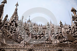 Carving detail of Shwenandaw Kyaung Temple