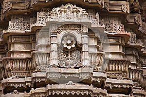 Carving details on the outer wall of Jhulta Minara, Ahmedabad, Gujarat