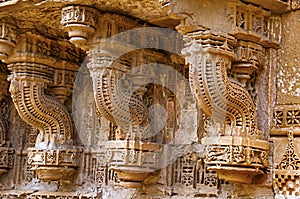 Carving details on the outer wall of Sai Masjid Mosque, Ahmedabad, Gujarat