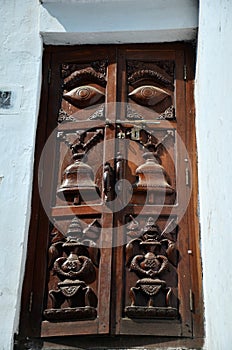 Carving Door nepal Style at Kathmandu