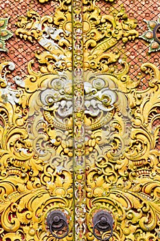 Carving on Door at Pura Ulun Danu Batur, Bali