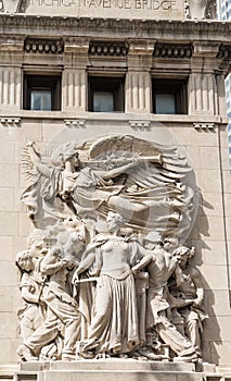 Carving on Michigan Avenue Bridge