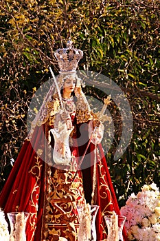 Carving of Santa Catalina taken in procession in celebration of the El Granado festivities. photo