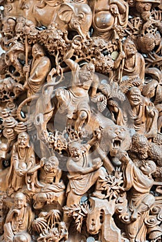 Carving statue in the The Jade Buddha Temple shanghai china