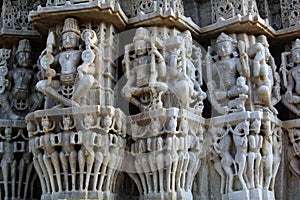 Carving at Sun temple at Ranakpur