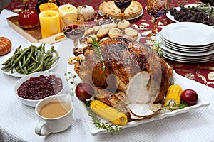 Carving Traditional Thanksgiving Fall Roasted Turkey