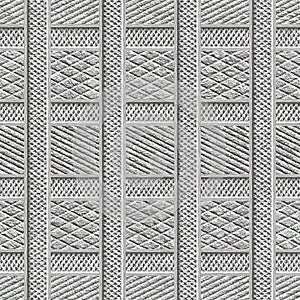 Carving vertical stripes pattern on background seamless texture, patchwork pattern, grunge texture, 3d illustration
