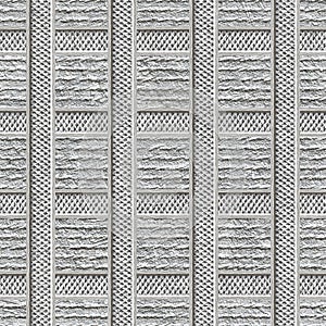 Carving vertical stripes pattern on background seamless texture, patchwork pattern, grunge texture, 3d illustration