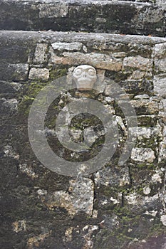 Carving in a Wall at the Ancient Mayan Ruins, Coba Mexico