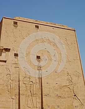Carving on wall at Edfu temple, Egypt