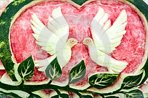 Carving of watermelon
