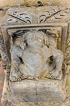 Carving of a yogi at Chand Baori Stepwell