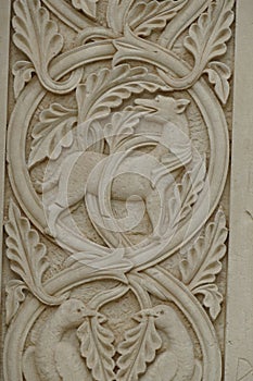 Carvings on columns of  Cathedral of St Catherine
