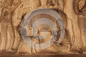 Carvings inside the Unfinished Rock Cave Temple