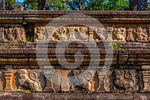 Carvings at the royal palace at Polonnaruwa, Sri Lanka