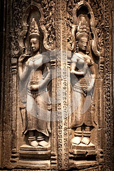 Carvings on the wall , Angkor Wat, Cambodia