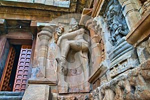 Carvings on the wall of the Shiva temple.