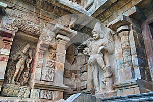 Carvings on the wall of the Shiva temple.