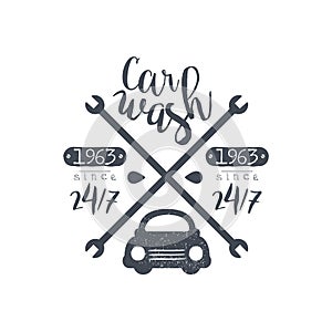 Carwash Black Vintage Stamp