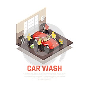 Carwash Concept Illustration