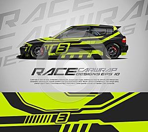Sport car wrap graphic abstract stripe racing background kit designs. eps 10
